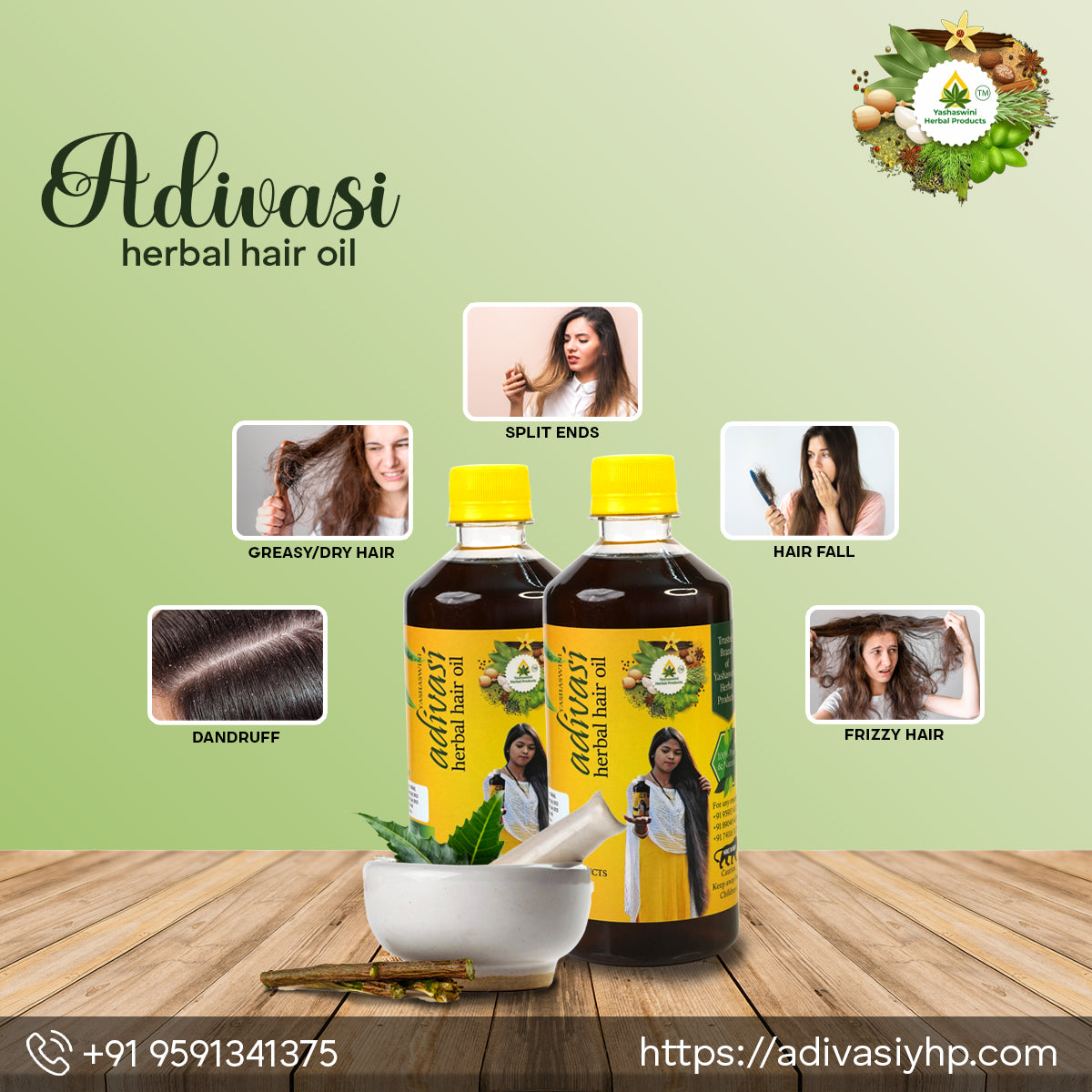 India's No. 1 Yashaswini Orignal Adivasi Herbal Hair Oil